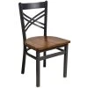 BFM Seating Akrin Sand Black Steel Side Chair With Cross Steel Back And Autumn Ash Wooden Seat -BFM Seating sHOP 1270814