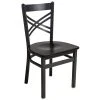 BFM Seating Akrin Sand Black Steel Side Chair With Cross Steel Back And Black Wooden Seat 2 BFM Seating Akrin Sand Black Steel Side Chair With Cross Steel Back And Black Wooden Seat -BFM Seating sHOP 1270824