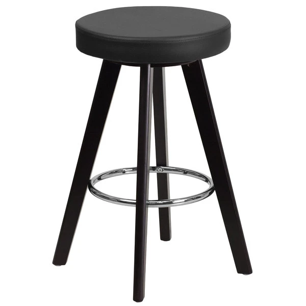 Flash Furniture CH-152600-BK-VY-GG Trenton Series Cappuccino Wood Counter Height Stool With Black Vinyl Seat 3 Flash Furniture CH-152600-BK-VY-GG Trenton Series Cappuccino Wood Counter Height Stool With Black Vinyl Seat
