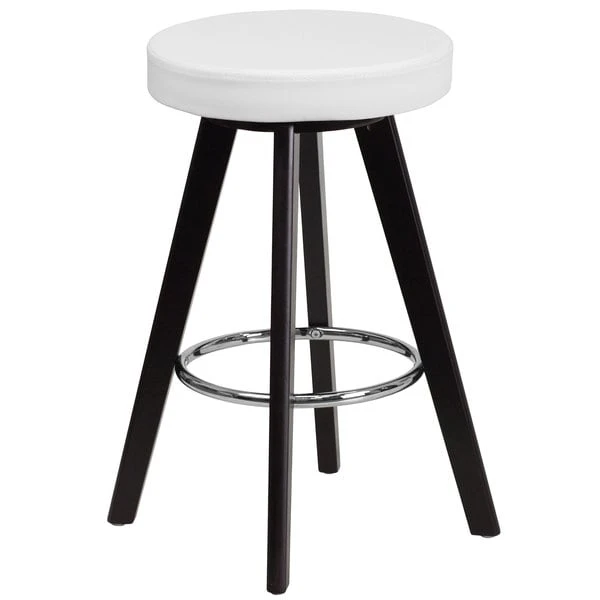 Flash Furniture CH-152600-WH-VY-GG Trenton Series Cappuccino Wood Counter Height Stool With White Vinyl Seat 3 Flash Furniture CH-152600-WH-VY-GG Trenton Series Cappuccino Wood Counter Height Stool With White Vinyl Seat
