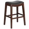Flash Furniture TA-411030-CA-GG Cappuccino Wood Bar Height Stool With Black Leather Saddle Seat 2 Flash Furniture TA-411030-CA-GG Cappuccino Wood Bar Height Stool With Black Leather Saddle Seat -BFM Seating sHOP 1421123