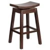 Flash Furniture TA-SADDLE-1-GG Cappuccino Wood Bar Height Stool With Auto Swivel Seat -BFM Seating sHOP 1421159