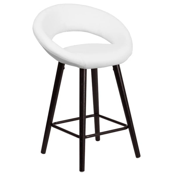 Flash Furniture CH-152551-WH-VY-GG Kelsey Series Cappuccino Wood Counter Height Stool With White Vinyl Seat 3 Flash Furniture CH-152551-WH-VY-GG Kelsey Series Cappuccino Wood Counter Height Stool With White Vinyl Seat