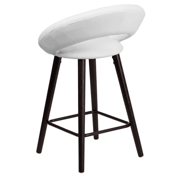 Flash Furniture CH-152551-WH-VY-GG Kelsey Series Cappuccino Wood Counter Height Stool With White Vinyl Seat 4 Flash Furniture CH-152551-WH-VY-GG Kelsey Series Cappuccino Wood Counter Height Stool With White Vinyl Seat - Image 2