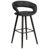 Flash Furniture CH-152560-BK-VY-GG Brynn Series Cappuccino Wood Bar Height Stool With Black Vinyl Seat