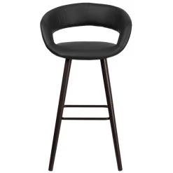 Flash Furniture CH-152560-BK-VY-GG Brynn Series Cappuccino Wood Bar Height Stool With Black Vinyl Seat 7 Flash Furniture CH-152560-BK-VY-GG Brynn Series Cappuccino Wood Bar Height Stool With Black Vinyl Seat -BFM Seating sHOP 1423264