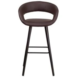 Flash Furniture CH-152560-BRN-VY-GG Brynn Series Cappuccino Wood Bar Height Stool With Brown Vinyl Seat -BFM Seating sHOP 1423513