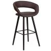 Flash Furniture CH-152560-BRN-VY-GG Brynn Series Cappuccino Wood Bar Height Stool With Brown Vinyl Seat -BFM Seating sHOP 1423516