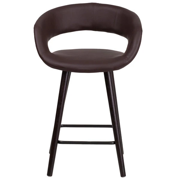 Flash Furniture CH-152561-BRN-VY-GG Brynn Series Cappuccino Wood Counter Height Stool With Brown Vinyl Seat 5 Flash Furniture CH-152561-BRN-VY-GG Brynn Series Cappuccino Wood Counter Height Stool With Brown Vinyl Seat - Image 3