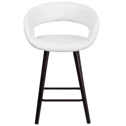 Flash Furniture CH-152561-WH-VY-GG Brynn Series Cappuccino Wood Counter Height Stool With White Vinyl Seat 7 Flash Furniture CH-152561-WH-VY-GG Brynn Series Cappuccino Wood Counter Height Stool With White Vinyl Seat -BFM Seating sHOP 1423638