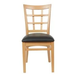 Lancaster Table & Seating Natural Wooden Window Back Chair With 2 1/2" Padded Seat -BFM Seating sHOP 1667785