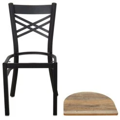 Lancaster Table & Seating Black Finish Cross Back Chair With Driftwood Seat -BFM Seating sHOP 1672817