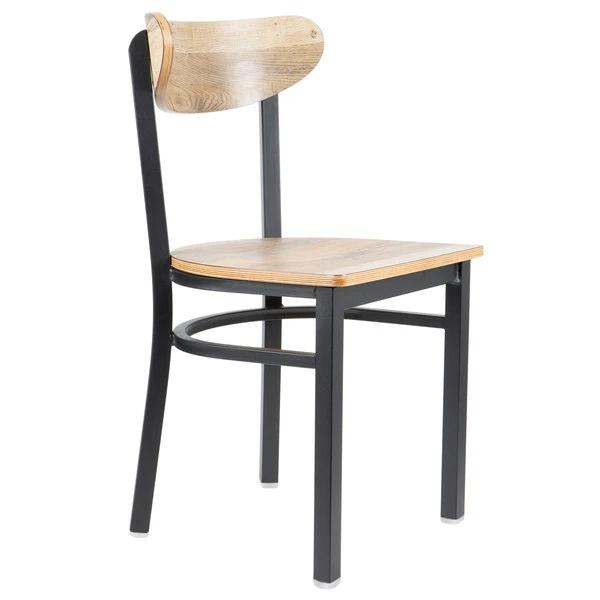 LT&S Boomerang Series Lancaster Table & Seating Boomerang Black Finish Chair With Driftwood Seat And Back 4 LT&S Boomerang Series Lancaster Table & Seating Boomerang Black Finish Chair With Driftwood Seat And Back - Image 2