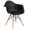 Flash Furniture FH-132-DPP-BK-GG Alonza Black Plastic Chair With Wood Base 1 Flash Furniture FH-132-DPP-BK-GG Alonza Black Plastic Chair With Wood Base -BFM Seating sHOP 1698123
