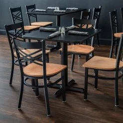 Lancaster Table & Seating Black Finish Cross Back Chair With Natural Wood Seat -BFM Seating sHOP 1710955