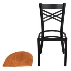Lancaster Table & Seating Black Finish Cross Back Chair With Cherry Wood Seat -BFM Seating sHOP 1712818