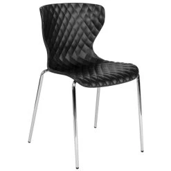 Flash Furniture LF-7-07C-BLK-GG Lowell Contemporary Black Plastic Stackable Chair