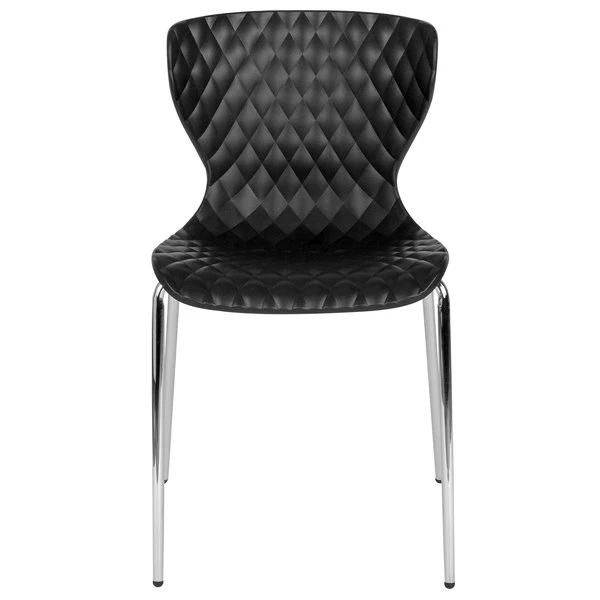 Flash Furniture LF-7-07C-BLK-GG Lowell Contemporary Black Plastic Stackable Chair 5 Flash Furniture LF-7-07C-BLK-GG Lowell Contemporary Black Plastic Stackable Chair - Image 3