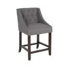 Flash Furniture CH-182020-T-24-DKGY-F-GG Carmel Series 24" Dark Gray Tufted Counter Height Stool With Walnut Frame And Accent Nail Trim 2 Flash Furniture CH-182020-T-24-DKGY-F-GG Carmel Series 24" Dark Gray Tufted Counter Height Stool With Walnut Frame And Accent Nail Trim -BFM Seating sHOP 1766334