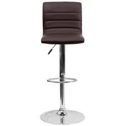 Flash Furniture CH-92023-1-BRN-GG Brown Vinyl Contemporary Adjustable Height Barstool -BFM Seating sHOP 1819501