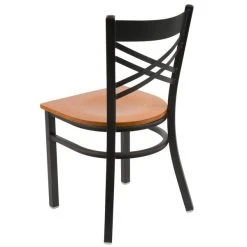 Lancaster Table & Seating Black Finish Cross Back Chair With Cherry Wood Seat -BFM Seating sHOP 1845004