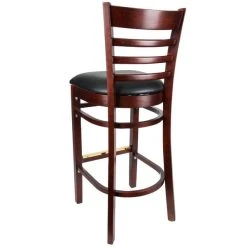 Lancaster Table & Seating Mahogany Ladder Back Bar Height Chair With Black Padded Seat -BFM Seating sHOP 1845140