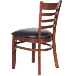 Lancaster Table & Seating Mahogany Finish Wooden Ladder Back Chair With 2 1/2" Padded Seat 8 Lancaster Table & Seating Mahogany Finish Wooden Ladder Back Chair With 2 1/2" Padded Seat -BFM Seating sHOP 1845390