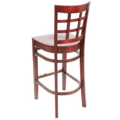 Lancaster Table & Seating Mahogany Finish Wooden Window Back Bar Height Chair -BFM Seating sHOP 1845580