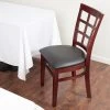 Lancaster Table & Seating Mahogany Wooden Window Back Chair With 2 1/2" Padded Seat