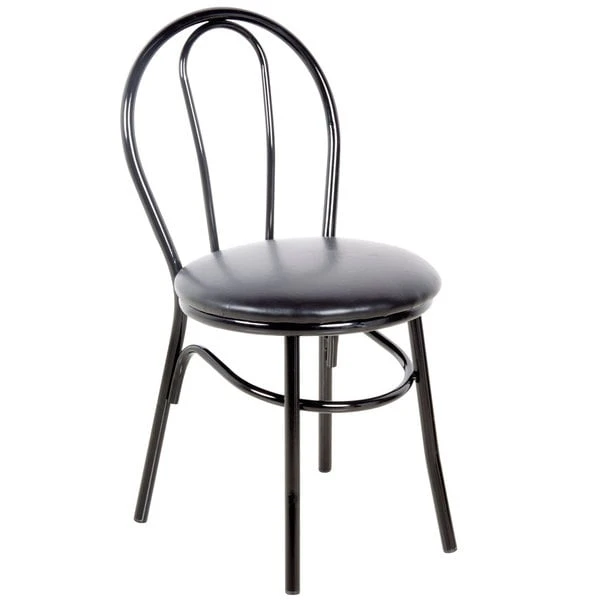 Lancaster Table & Seating Black Hairpin Cafe Chair With 1 1/4" Padded Seat 4 Lancaster Table & Seating Black Hairpin Cafe Chair With 1 1/4" Padded Seat - Image 2