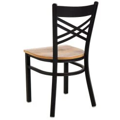 Lancaster Table & Seating Black Finish Cross Back Chair With Driftwood Seat -BFM Seating sHOP 1846002