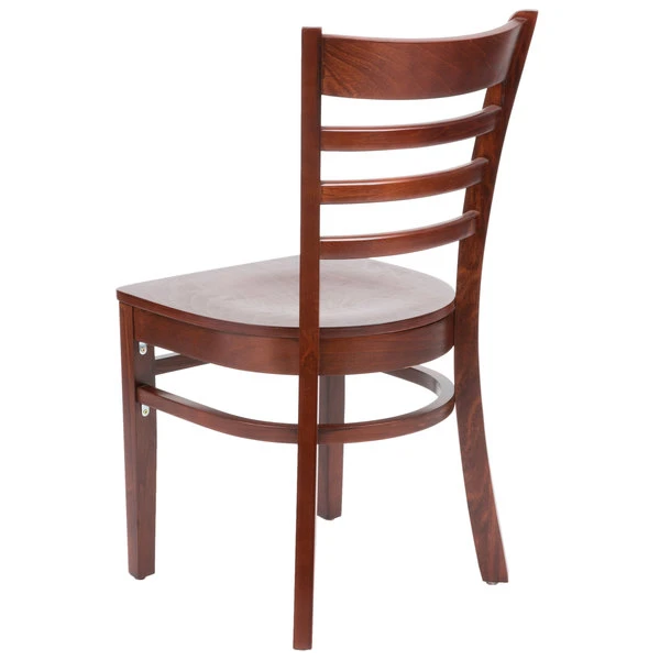 Lancaster Table & Seating Mahogany Finish Wooden Ladder Back Cafe Chair 5 Lancaster Table & Seating Mahogany Finish Wooden Ladder Back Cafe Chair - Image 3