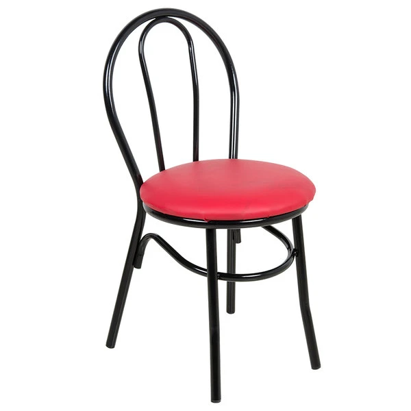 Lancaster Table & Seating Red Hairpin Cafe Chair With 1 1/4" Padded Seat 4 Lancaster Table & Seating Red Hairpin Cafe Chair With 1 1/4" Padded Seat - Image 2