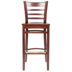 Lancaster Table & Seating Mahogany Finish Wooden Ladder Back Bar Height Chair 9 Lancaster Table & Seating Mahogany Finish Wooden Ladder Back Bar Height Chair -BFM Seating sHOP 1866788