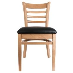 Lancaster Table & Seating Natural Finish Wooden Ladder Back Chair With 2 1/2" Padded Seat 9 Lancaster Table & Seating Natural Finish Wooden Ladder Back Chair With 2 1/2" Padded Seat -BFM Seating sHOP 1867188