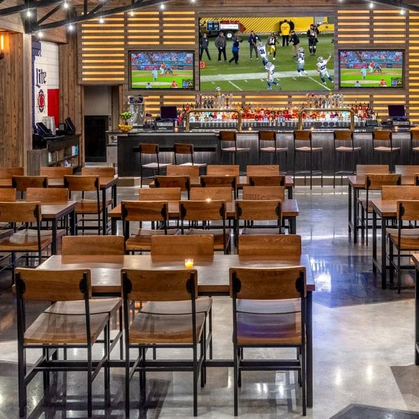 BFM Seating Memphis Sand Black Steel Side Chair With Autumn Ash Wooden Back And Seat 4 BFM Seating Memphis Sand Black Steel Side Chair With Autumn Ash Wooden Back And Seat - Image 2