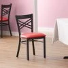 Lancaster Table & Seating Black Finish Cross Back Chair With 2 1/2" Red Vinyl Padded Seat -BFM Seating sHOP 1873618