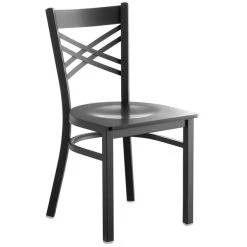 Lancaster Table & Seating Black Finish Cross Back Chair With Black Wood Seat -BFM Seating sHOP 1895247