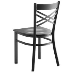 Lancaster Table & Seating Black Finish Cross Back Chair With Black Wood Seat -BFM Seating sHOP 1895248