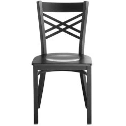 Lancaster Table & Seating Black Finish Cross Back Chair With Black Wood Seat -BFM Seating sHOP 1895249