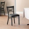 Lancaster Table & Seating Black Finish Cross Back Chair With 2 1/2" Black Vinyl Padded Seat 2 Lancaster Table & Seating Black Finish Cross Back Chair With 2 1/2" Black Vinyl Padded Seat -BFM Seating sHOP 1913376