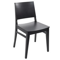 BFM Seating Dover Black Stain Colored Beechwood Chair With Wooden Seat