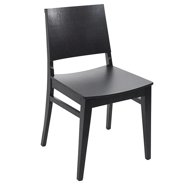 BFM Seating Dover Black Stain Colored Beechwood Chair With Wooden Seat 3 BFM Seating Dover Black Stain Colored Beechwood Chair With Wooden Seat