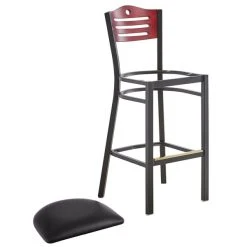 Lancaster Table & Seating Mahogany Finish Bar Height Bistro Chair With 2" Padded Seat 10 Lancaster Table & Seating Mahogany Finish Bar Height Bistro Chair With 2" Padded Seat -BFM Seating sHOP 2065768