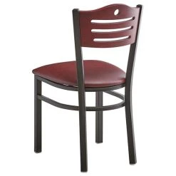 Lancaster Table & Seating Mahogany Finish Bistro Dining Chair With 1 1/2" Burgundy Padded Seat -BFM Seating sHOP 2065900