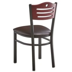 Lancaster Table & Seating Mahogany Finish Bistro Dining Chair With 1 1/2" Dark Brown Padded Seat 9 Lancaster Table & Seating Mahogany Finish Bistro Dining Chair With 1 1/2" Dark Brown Padded Seat -BFM Seating sHOP 2065910