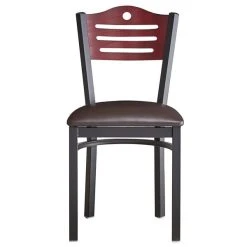 Lancaster Table & Seating Mahogany Finish Bistro Dining Chair With 1 1/2" Dark Brown Padded Seat 11 Lancaster Table & Seating Mahogany Finish Bistro Dining Chair With 1 1/2" Dark Brown Padded Seat -BFM Seating sHOP 2065911