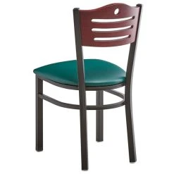 Lancaster Table & Seating Mahogany Finish Bistro Dining Chair With 1 1/2" Green Padded Seat -BFM Seating sHOP 2065922