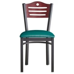 Lancaster Table & Seating Mahogany Finish Bistro Dining Chair With 1 1/2" Green Padded Seat -BFM Seating sHOP 2065923