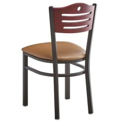 Lancaster Table & Seating Mahogany Finish Bistro Dining Chair With 1 1/2" Light Brown Padded Seat 9 Lancaster Table & Seating Mahogany Finish Bistro Dining Chair With 1 1/2" Light Brown Padded Seat -BFM Seating sHOP 2065932